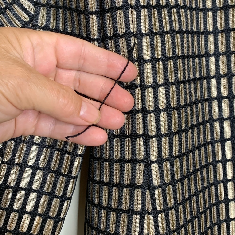 Josie Natori | NWT Tan Black Woven Metal Belted Kimono Style Jacket M MSRP $795 - Picture 5 of 17